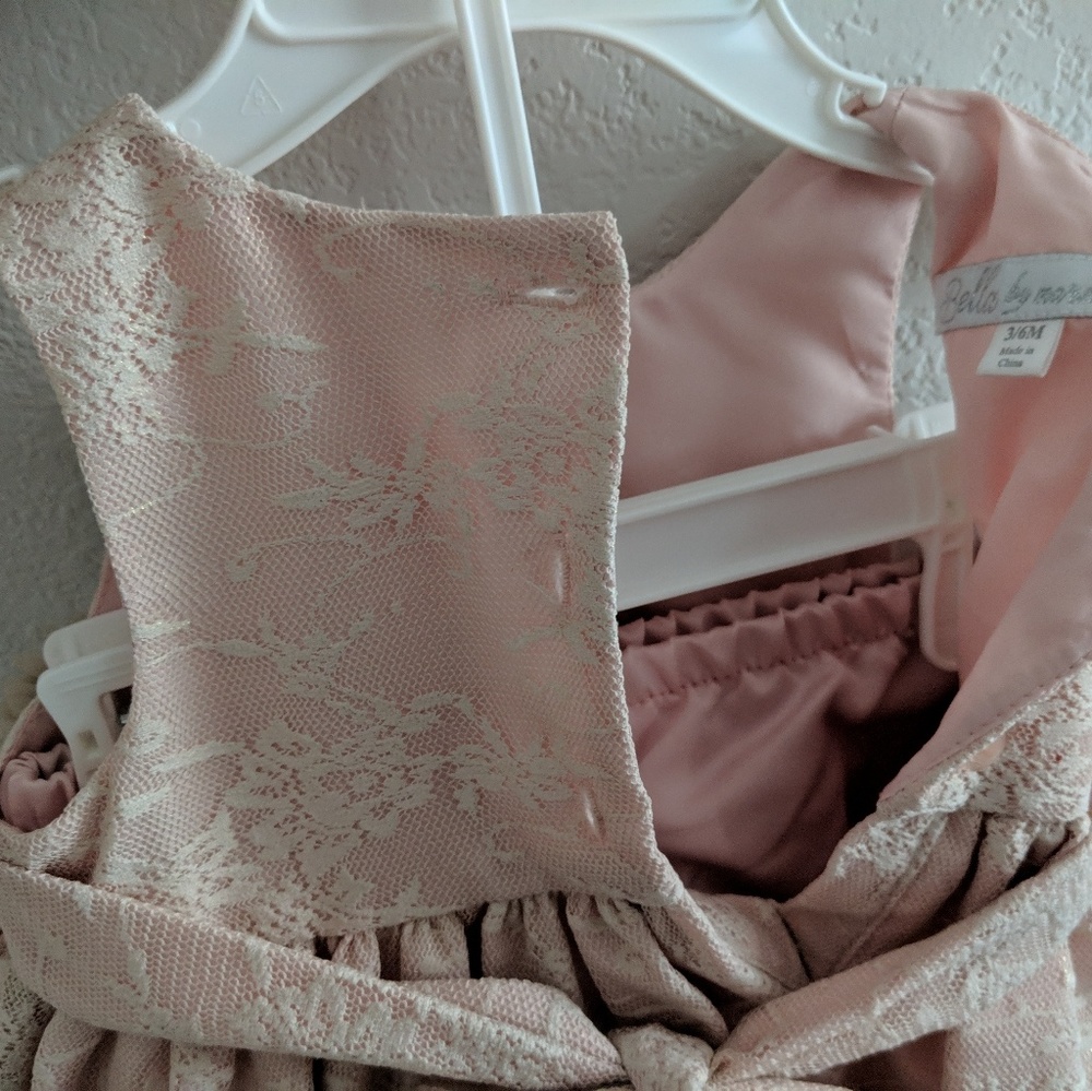 Marmellata formal dress pink and gold lace 3-6m - Picture 3 of 4